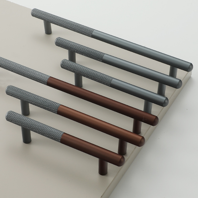 Furniture Hardware Usa - สังกะสีอัลลอยด์ลิ้นชักดึง,ตู้จับ Knurled USA สไตล์,ทูโทนออกซิไดซ์ฮาร์ดแวร์สีบรอนซ์สําหรับตู้เสื้อผ้า,ตู้,ประตูห้องครัว