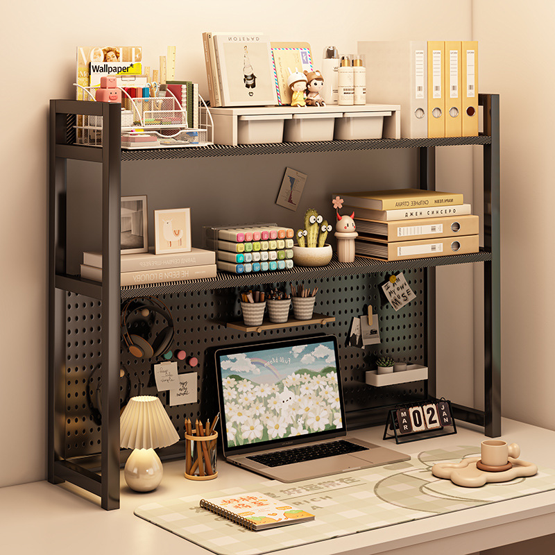 Furniture Joinery Hardware - ตารางHoleชั้นวางของชั้นวางของศึกษาตารางWrought Iron Multi-Layerชั้นวางของชั้นวางฮาร์ดแวร์นักเรียนDesktop Storageชั้นวางหนังสือ