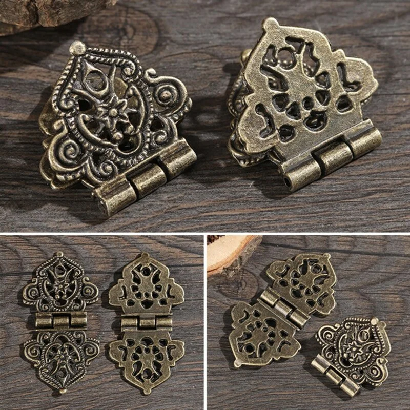 Furniture Hardware Vintage - 3 ชิ้น/เซ็ต Vintage Hollow ดอกไม้บานพับ 24*54
