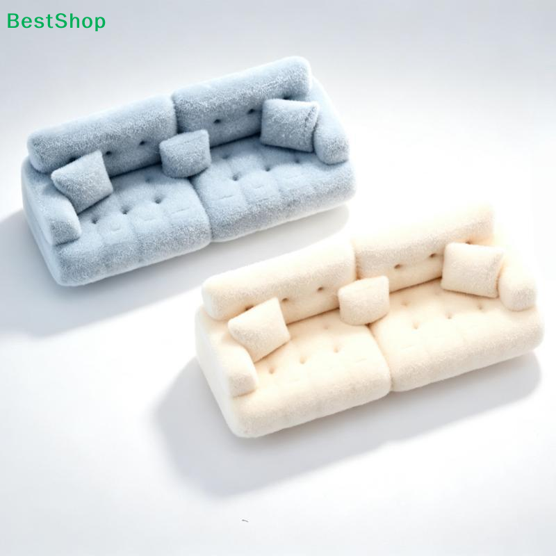 Z. A. Furniture - 〔Z〕ใหม่ 1:12 1:20 1:30 โมเดลโซฟาผ้ากำมะหยี่จำลอง ของตกแต่งบ้านตุ๊กตา