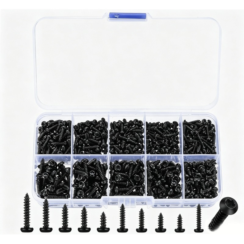 Furniture Hardware Repair - สกรูเกลียวปล่อยหัว Torx สีดำ ขนาด M2-M3 จำนวน