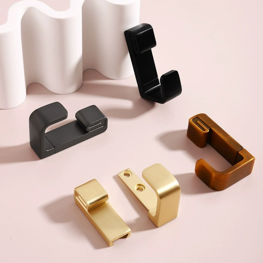 Zinc Furniture Hardware - ไม้แขวนเสื้อโลหะผสมสังกะสีสไตล์มินิมอลทันสมัย สำหรับอุปกรณ์เฟอร์นิเจอร์ ไม้แขวนเสื้อติดหลังประตูตู้เสื้อผ้า ราวแขวนหมวกในตู้เสื้อผ้า