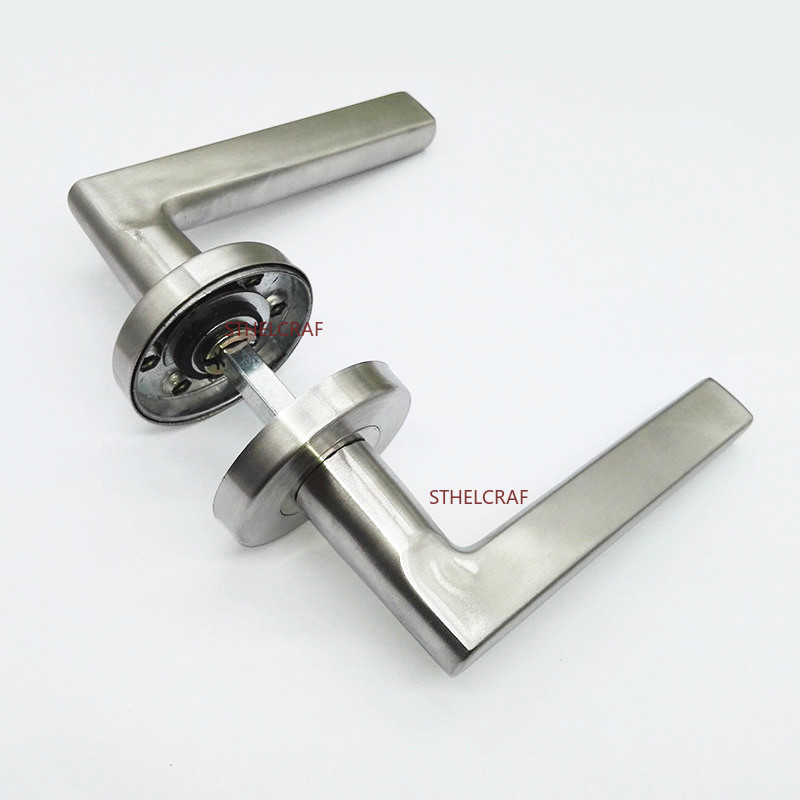 Furniture Hardware Factory - มือจับประตูสแตนเลสแบบเงียบ 1 คู่ สำหรับประตูห้องนอน ห้องน้ำ อุปกรณ์ฮาร์ดแวร์เฟอร์นิเจอร์