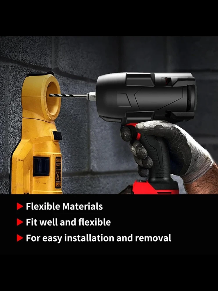 Milwaukee Drill M18 Fuel - ปลอกหุ้มยางสีแดงและสีดำสำหรับเครื่องมือ Milwaukee M18 FUEL Impact Wrench