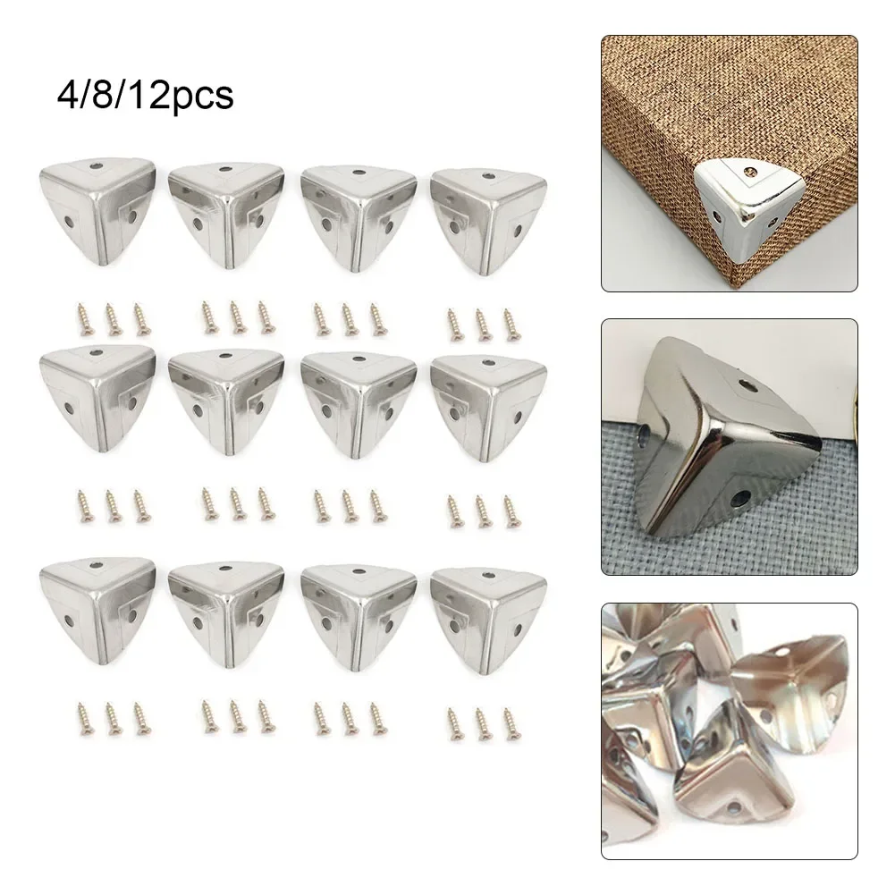 Furniture Hardware Decorative - 4/8/12 PC กล่องโลหะมุมไม้กล่อง Coner Protector เฟอร์นิเจอร์ฮาร์ดแวร์