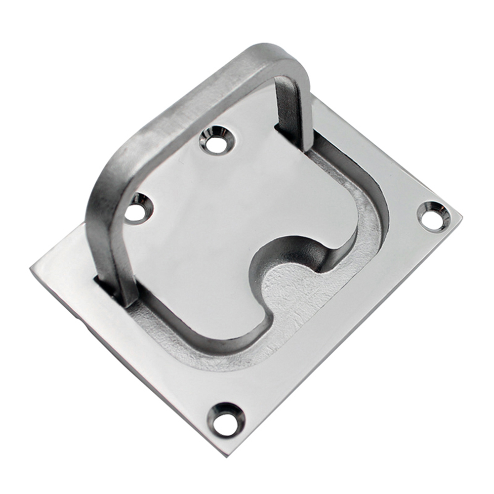 Furniture Hardware Supply - มือจับยกฝาปิดเรือแบบฝังขนาด 76x55 มม. ทรงสี่เหลี่ยม วัสดุสแตนเลส 316