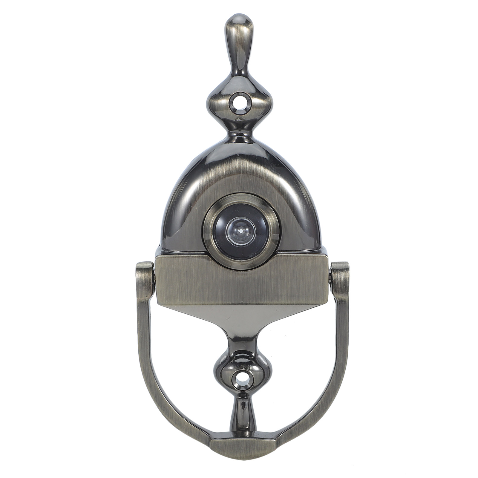 Furniture Hardware Vintage - ที่เคาะประตูแบบย้อนยุคพร้อมตาแมว สไตล์โบราณ วินเทจ สำหรับประตูไม้ พร้อมห่วงดึงและช่องมอง
