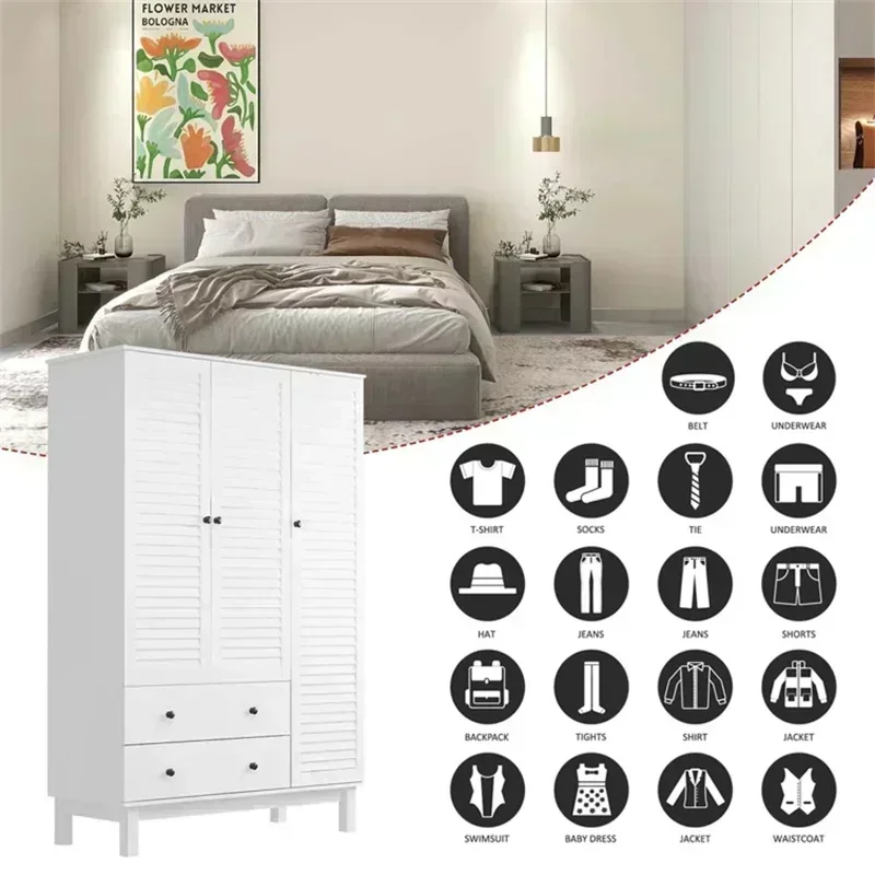 ตู้เสื้อผ้าไม้สีขาวดีไซน์เรียบ - Z. A. Furniture บทวิจารณ์และราคา