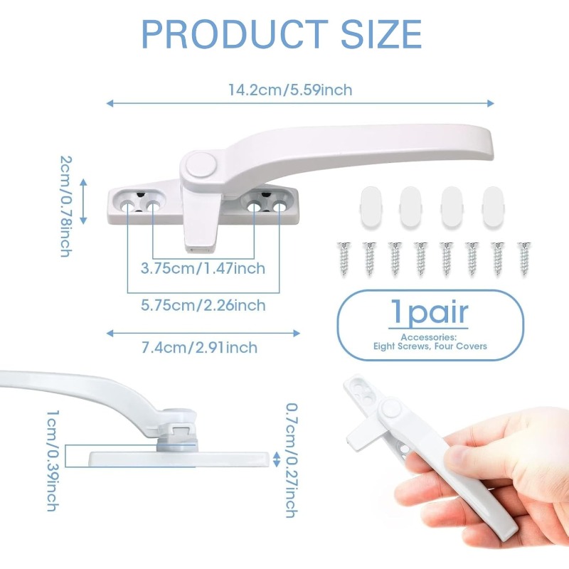 มือจับล็อคหน้าต่างกระจก 2 ชิ้น - Furniture Hardware Supply บทวิจารณ์และราคา