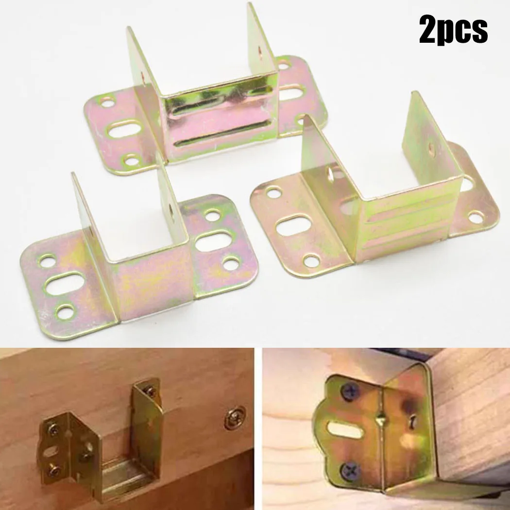 2pcs U รูปโลหะวงเล็บเตียงเตียง - Furniture Joinery Hardware บทวิจารณ์และราคา