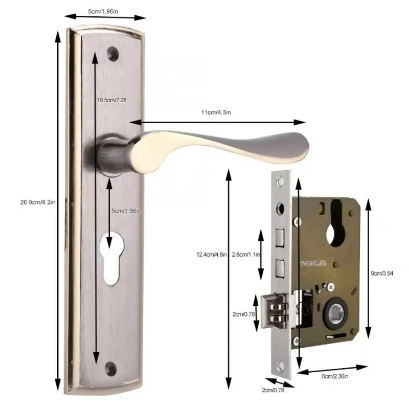 กุญแจล็อคมือจับประตูสีทองล็อคป - Furniture Hardware Decorative บทวิจารณ์และราคา