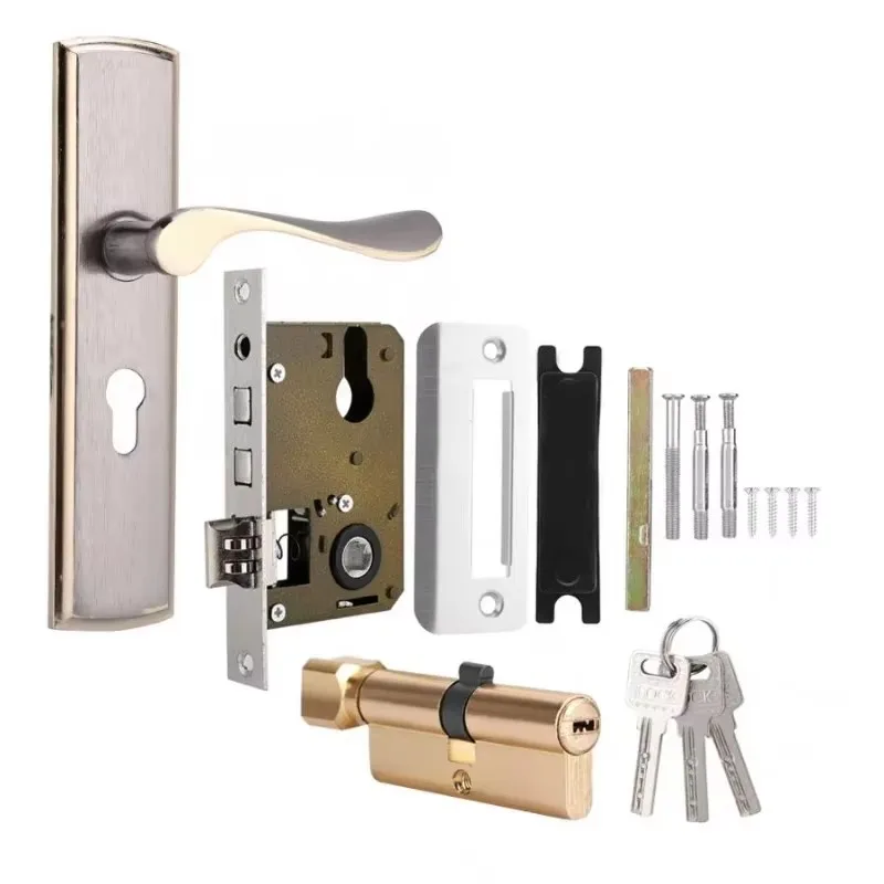 กุญแจล็อคมือจับประตูสีทองล็อคป - Furniture Hardware Decorative บทวิจารณ์และราคา
