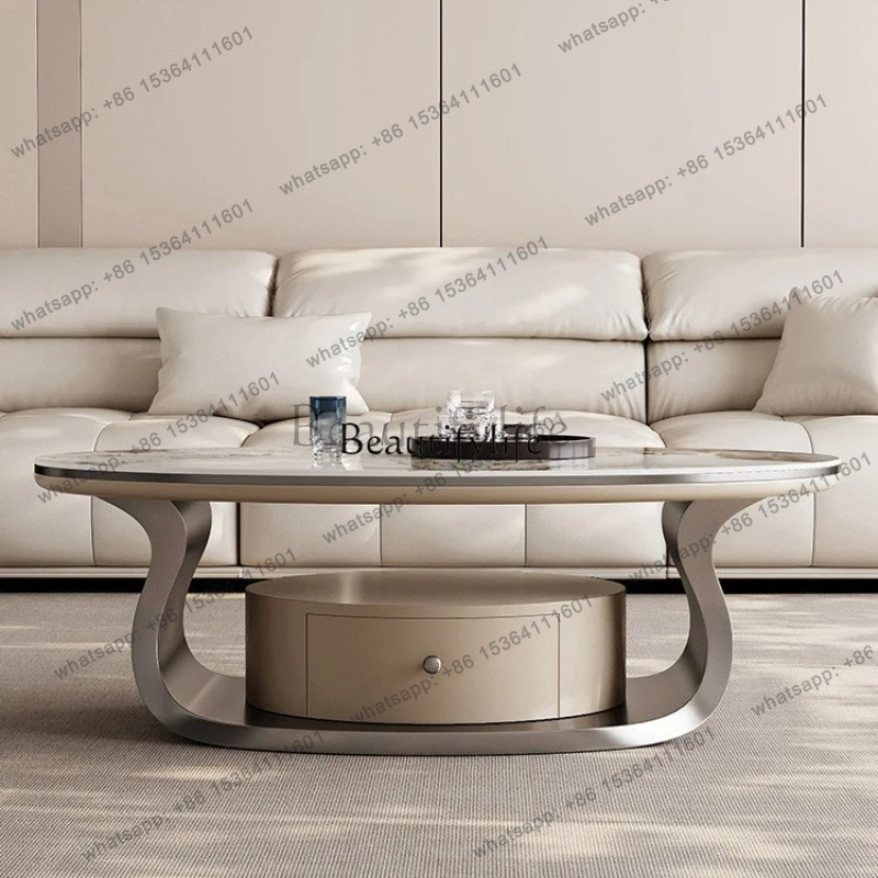 โต๊ะกาแฟทรงวงรีหินอ่อนหรูหราสไ - Z. A. Furniture บทวิจารณ์และราคา