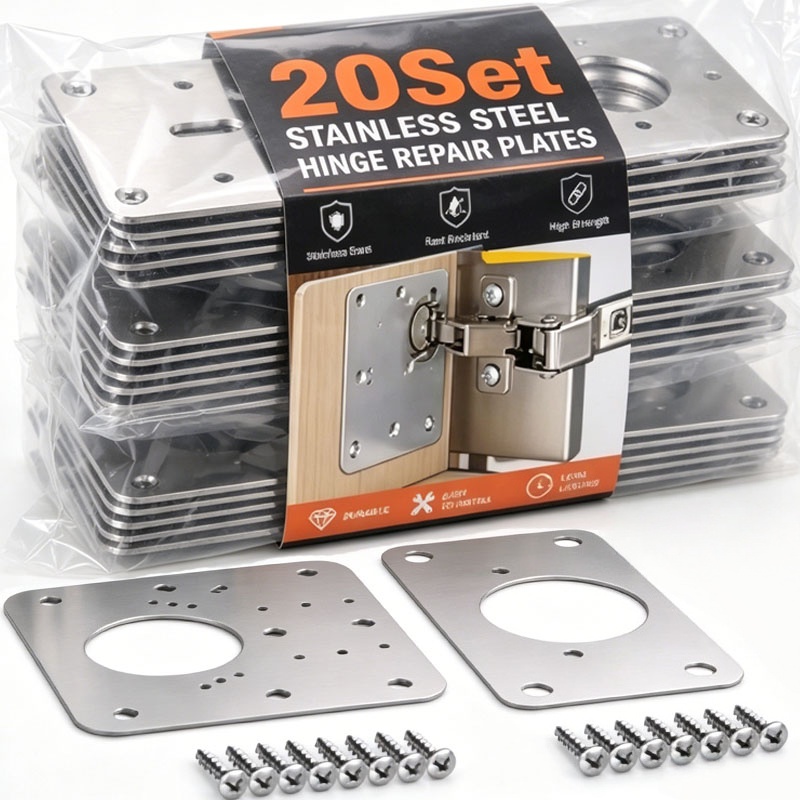ชุดแผ่นซ่อมบานพับประตูตู้ สแตน - Furniture Hardware Repair บทวิจารณ์และราคา