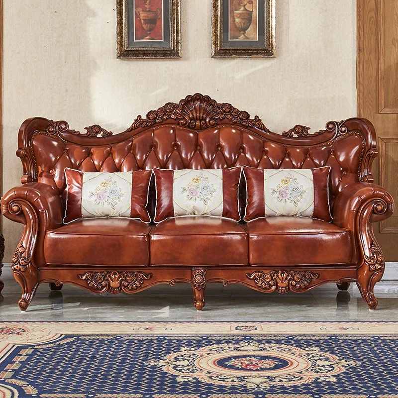 Z โซฟาสไตล์ฝรั่งเศสหรูหราหนังย - Z. A. Furniture บทวิจารณ์และราคา