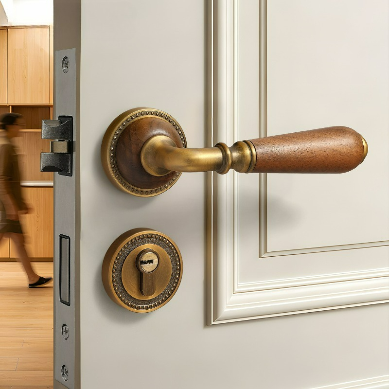 มือจับไม้วอลนัทสีเหลืองโบราณสไ - Zinc Furniture Hardware บทวิจารณ์และราคา