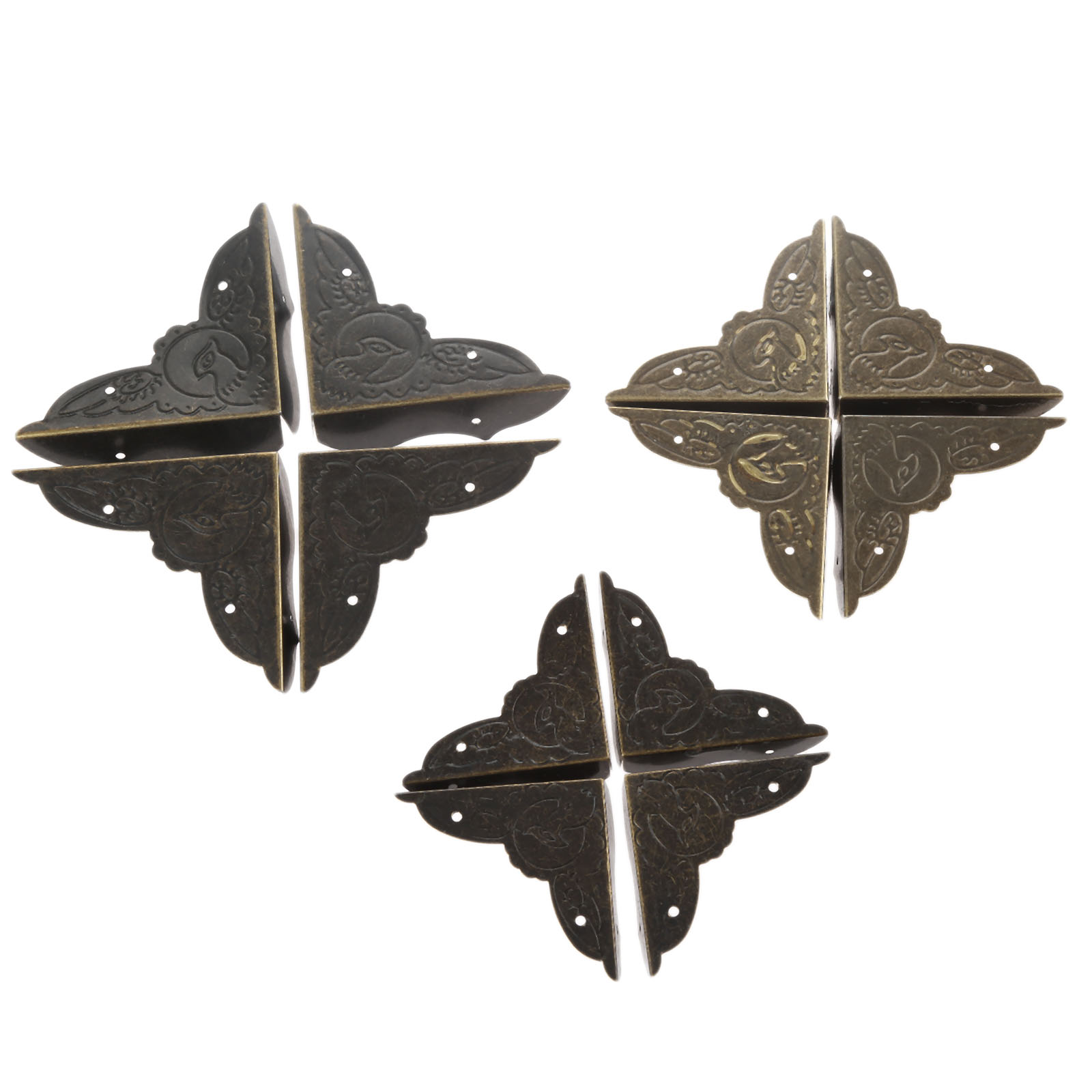 4Pcs โบราณทองเหลืองมุมเครื่องป - Furniture Hardware Decorative บทวิจารณ์และราคา